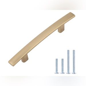 23 pack Modern Curved Cabinet Handle,5.25-inch Length 3" Hole,Golden Champagne